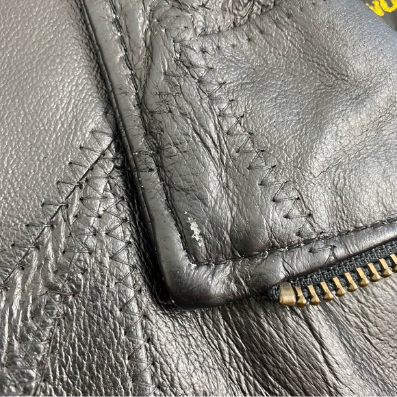 Leather & Soul size Large Women’s Black Patchwork Leather Zip Vest - Picture 6 of 6